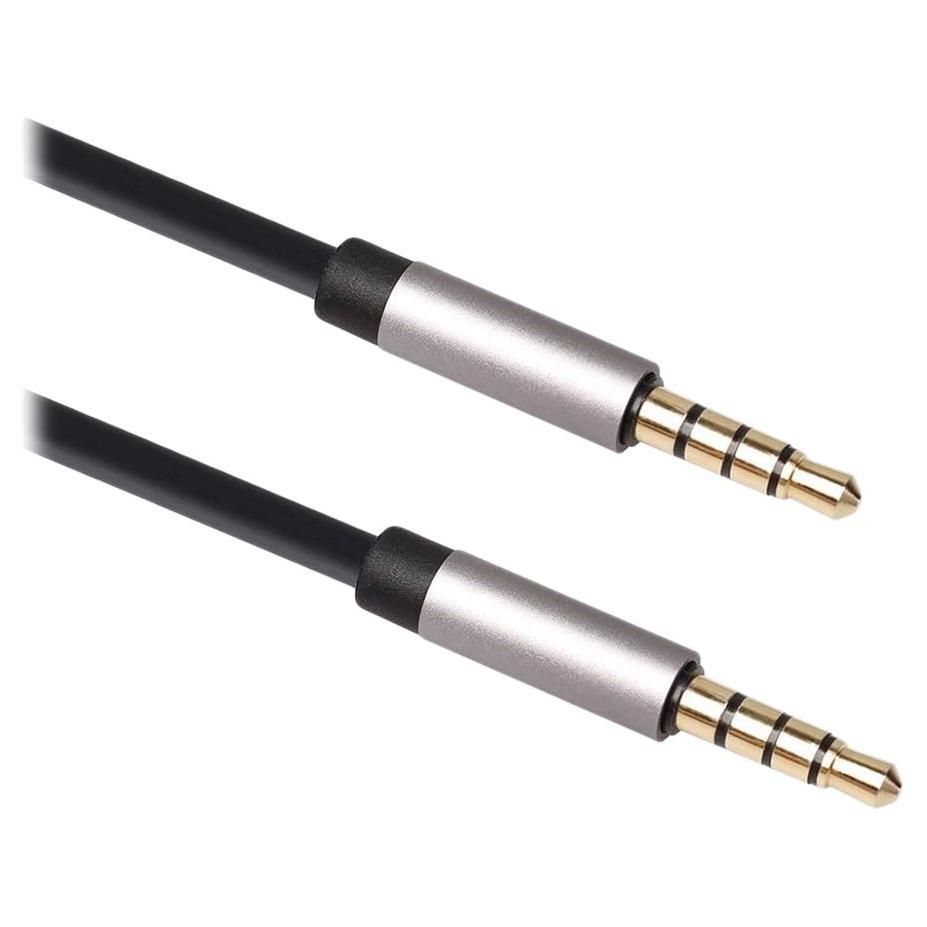 DLH Audio Cable - Stereo Mini 3.5mm 4-Pole Male to Male - 2m - Black