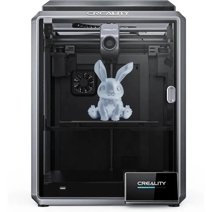 Creality K1 3D Printer - Max Speed 600 mm/s, Double Fan Cooling, Integrated Pressed Frame