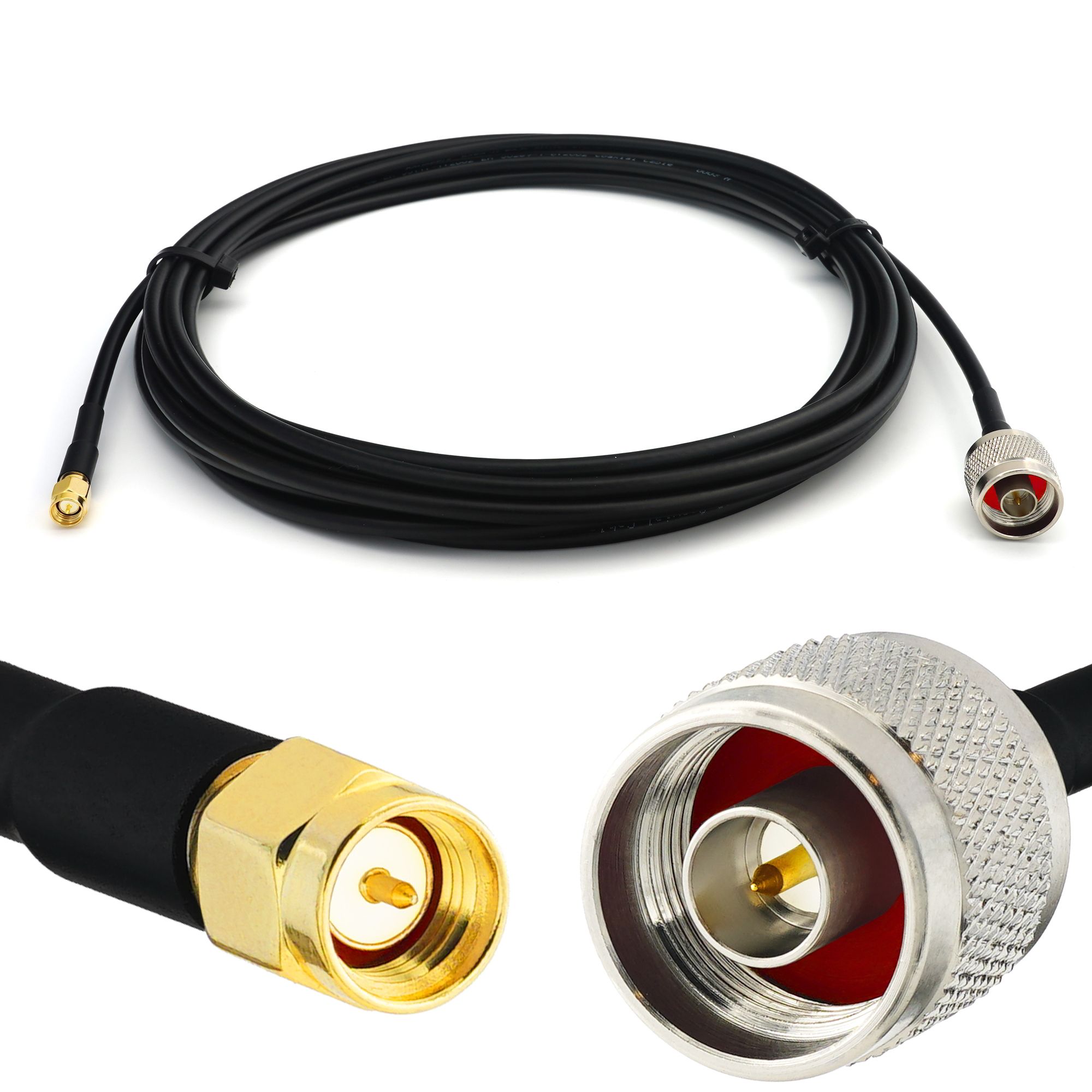 RANGEFUL SMA Male to N Male 1m RG58 Coaxial Cable - Outdoor Low Loss Extension Waterproof Cable - For WiFi Router, LTE GSM Amplifier 4G 5G 6G LTE Hotspot