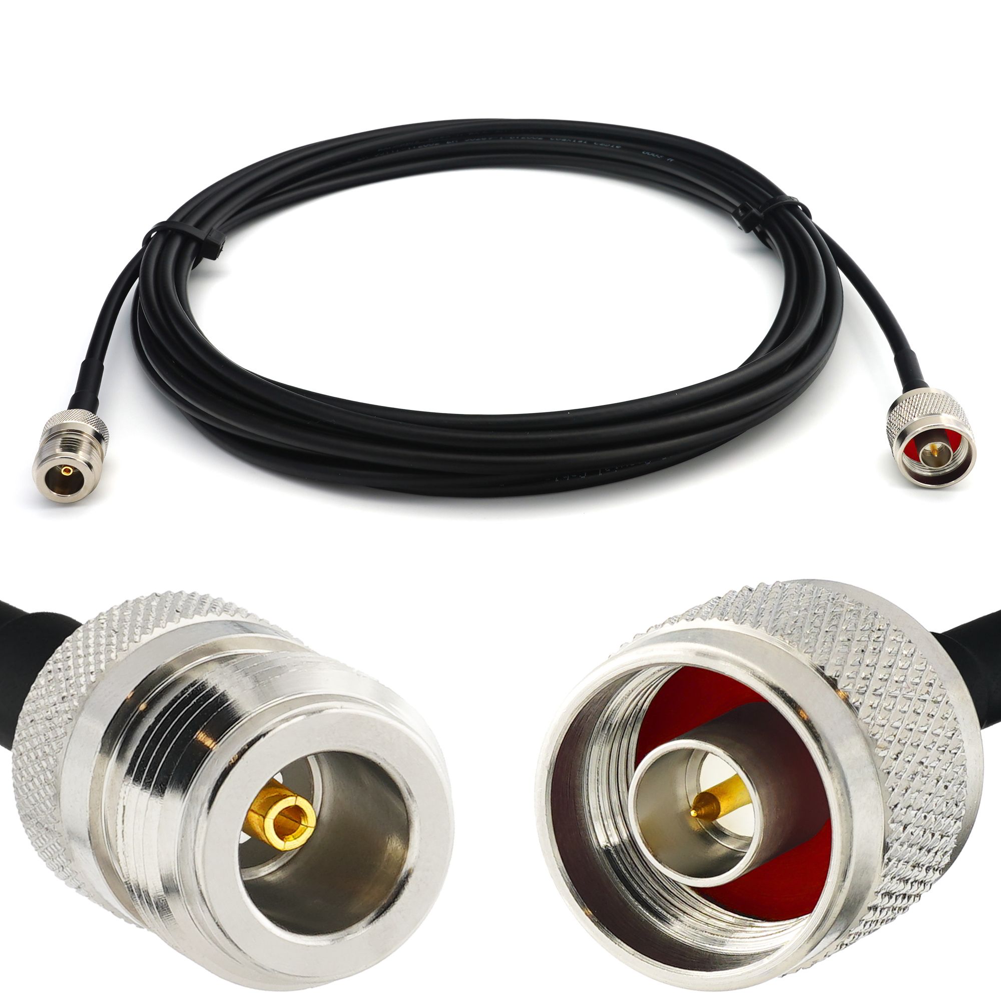 Câble coaxial SMA mâle-femme N de 30 cm RG58 à faible perte et étanche pour l'extérieur - Pour routeur Wi-Fi, amplificateur GSM LTE 4G/5G, point d'accès 6G, hotspot