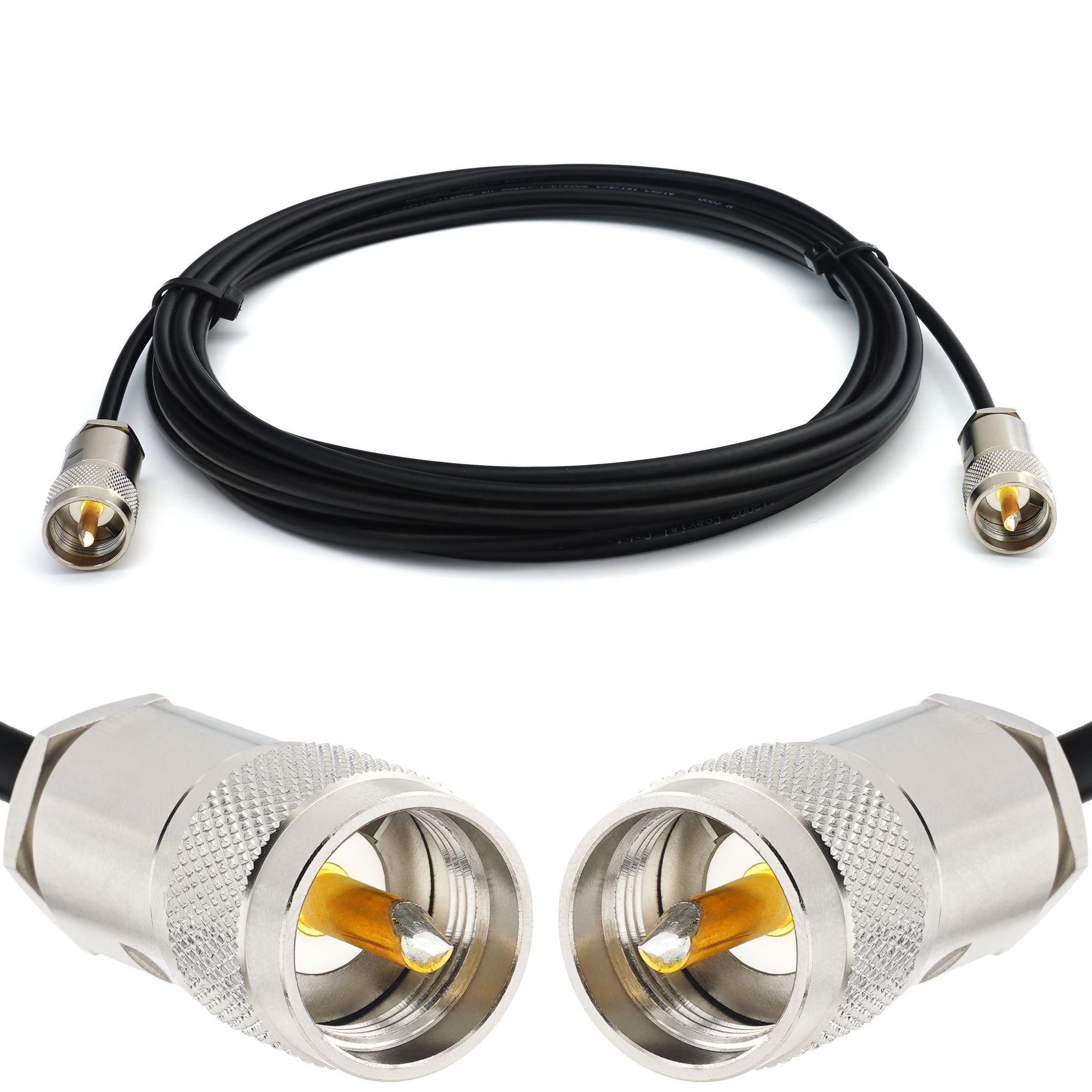 Câble coaxial PL259-PL259 UHF RG58/U de 20 mètres - Résistant aux intempéries - rallonge pour antenne radio amateur HAM