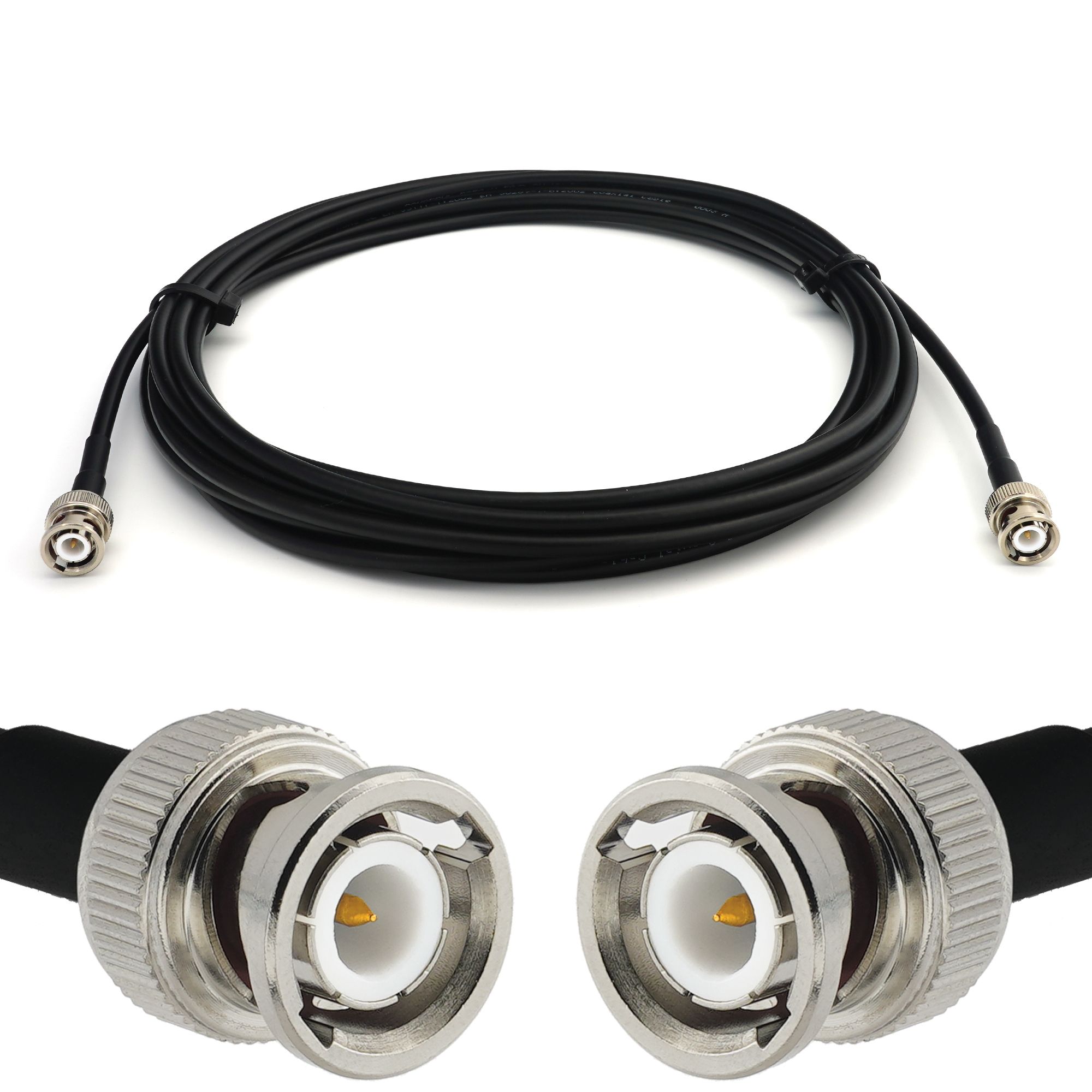 RANGEFUL BNC Male to BNC Male 12m Coaxial Cable RG58/U 50 Ohm - Low Loss Extension Cable for Antennas, CB Radios, WiFi, etc.