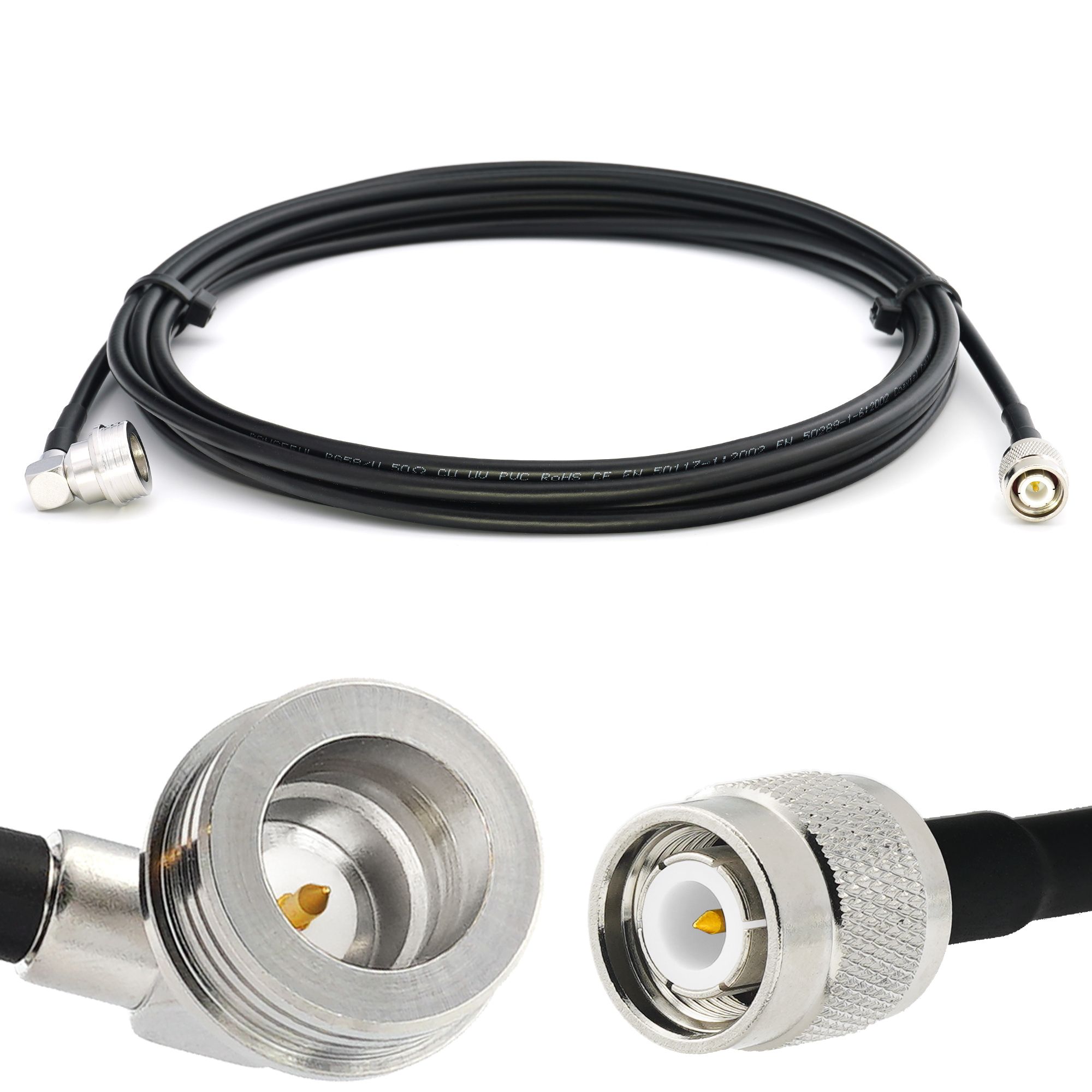 RANGEFUL QN Male to TNC Male 12m Coaxial Cable RG58 50 Ohm - Low Loss Extension Cable QN TNC