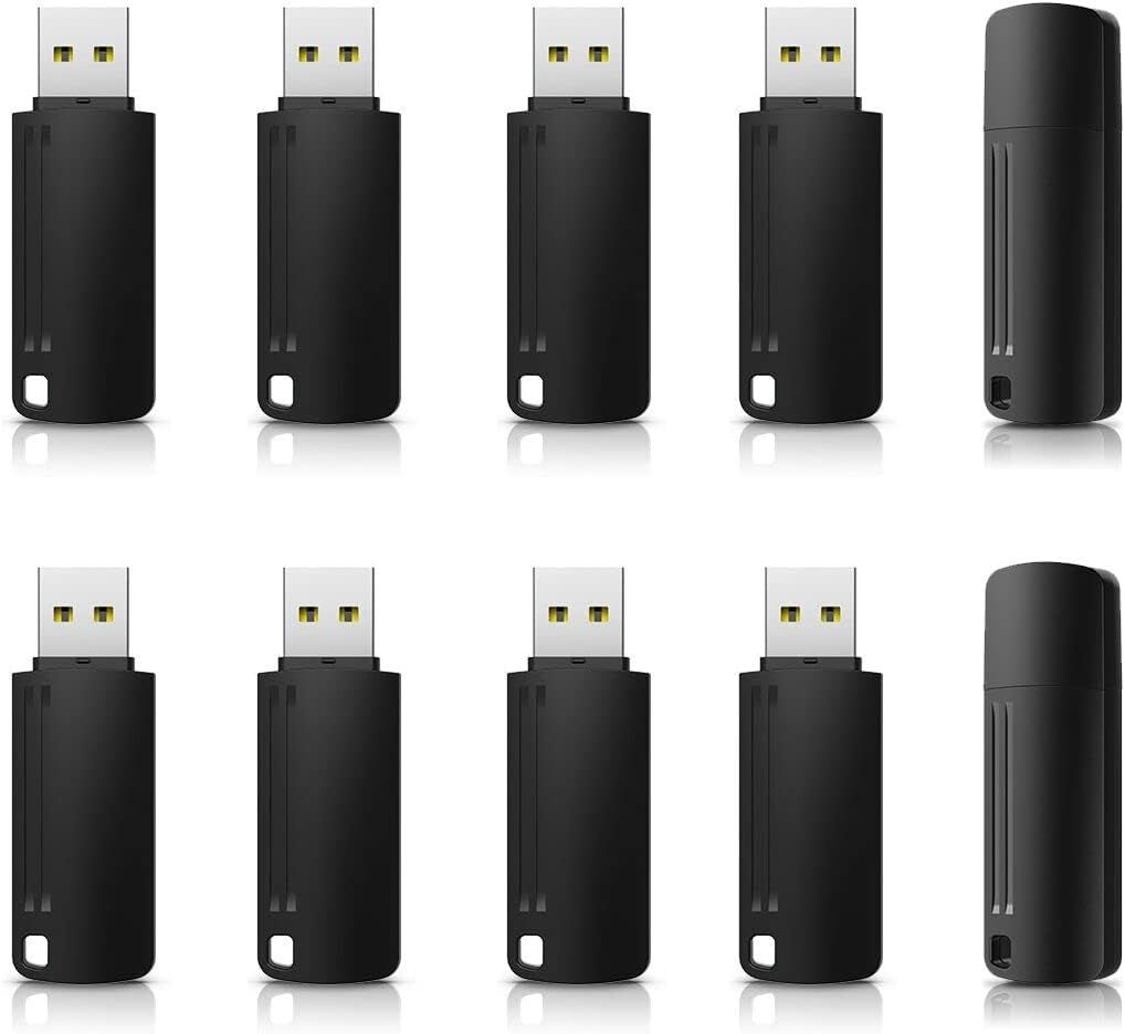 4GB USB Drive, 10-Pack USB 2.0 External Portable Storage for PC, Tablet, Computer (Black)