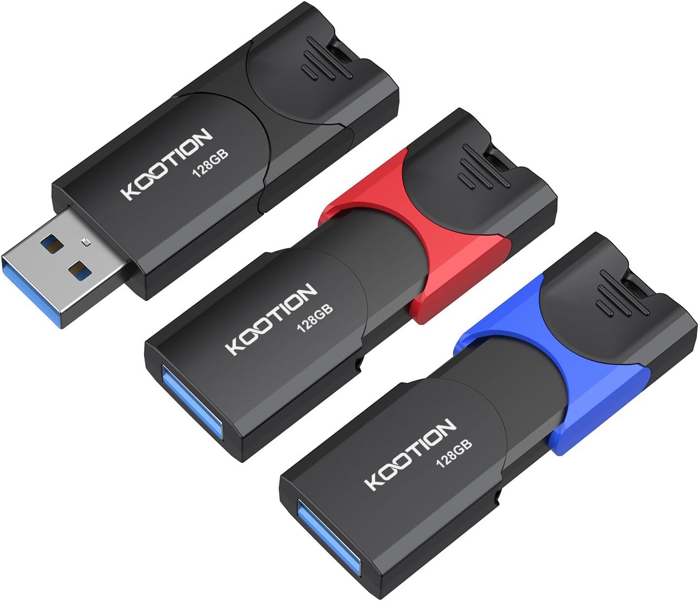 USB 3.0 128GB Flash Drive 3-Pack, High-Speed Data Transfer