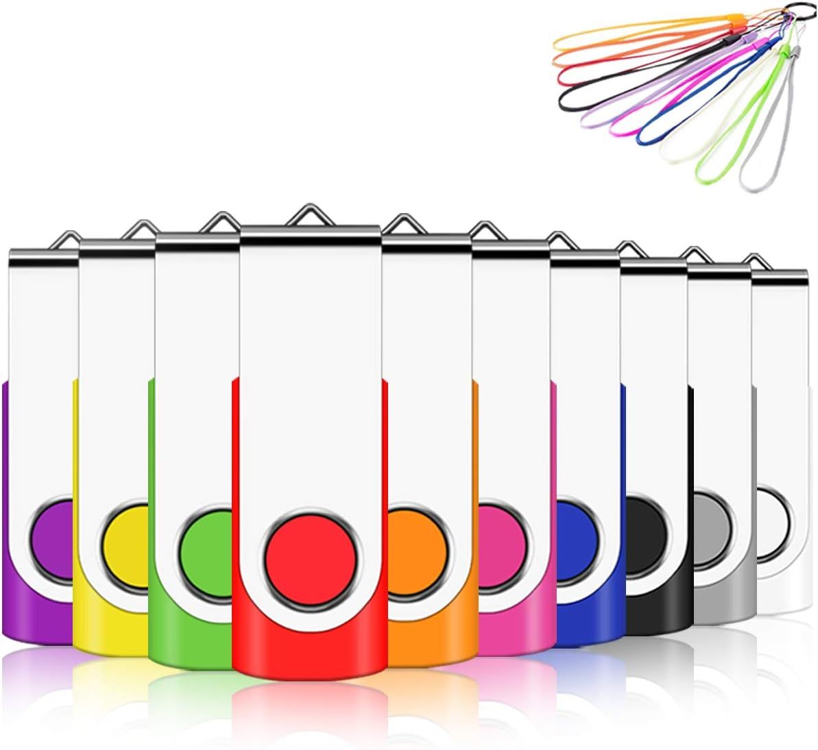 ICI ET MAINTENANT 8GB USB Flash Drive Set of 10 Colors