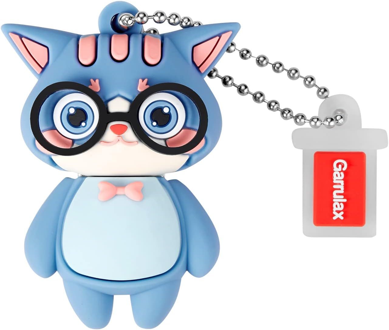 ICITETMA 64GB Waterproof Silicone USB 2.0 Flash Drive with Pen, Date Storage, U Disk (Chats Blue)