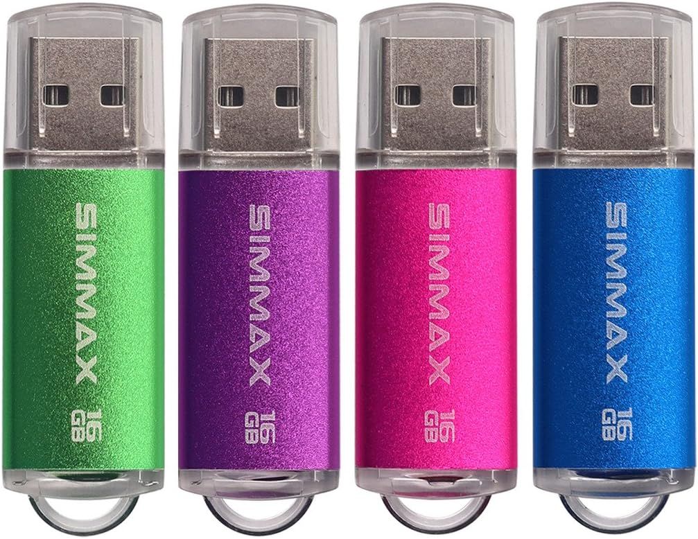 ICI ET MAINTENANT 16GB USB Flash Drive Set of 4 - Green, Violet, Rose, Blue