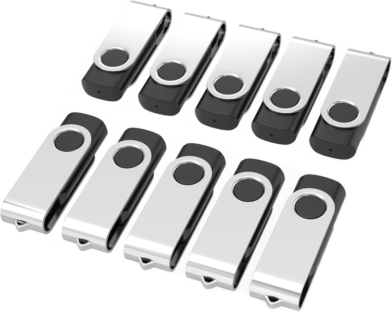 ICI ET MAINTENANT 10x 1GB USB 2.0 Flash Drive with Rotating Cover and Keychain