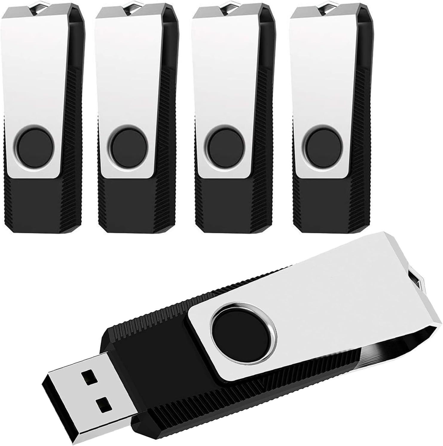 ICI ET MAINTENANT 16GB USB 2.0 Flash Drive Lot of 5 with Wrist Straps - Black