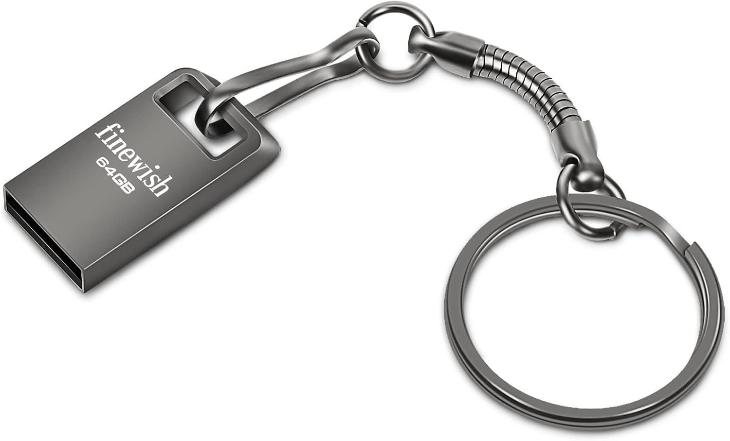 ICI ET MAINTENANT Metal USB 2.0 64GB Flash Drive with Keychain