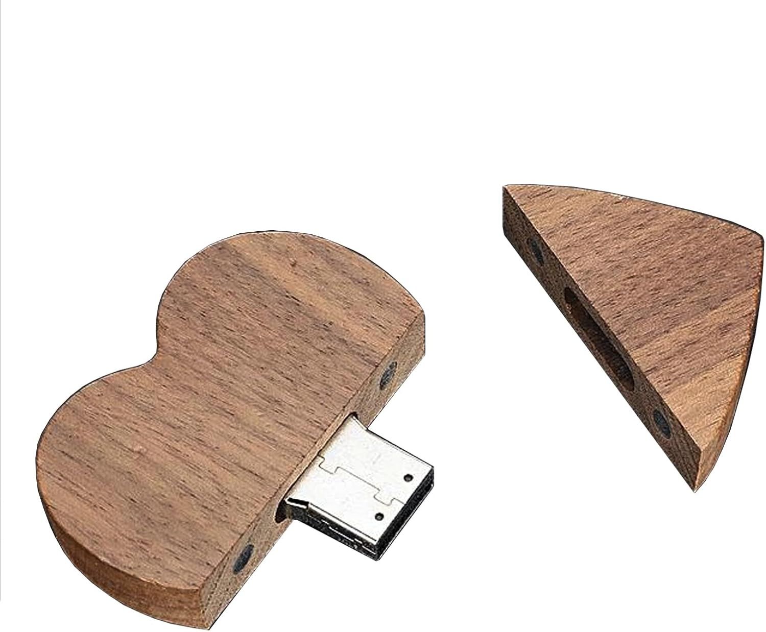 Wooden Heart Shape USB Drive 32GB - Gift in Wood - For Anniversary, Wedding Anniversary, Wedding (Contains Only a USB)