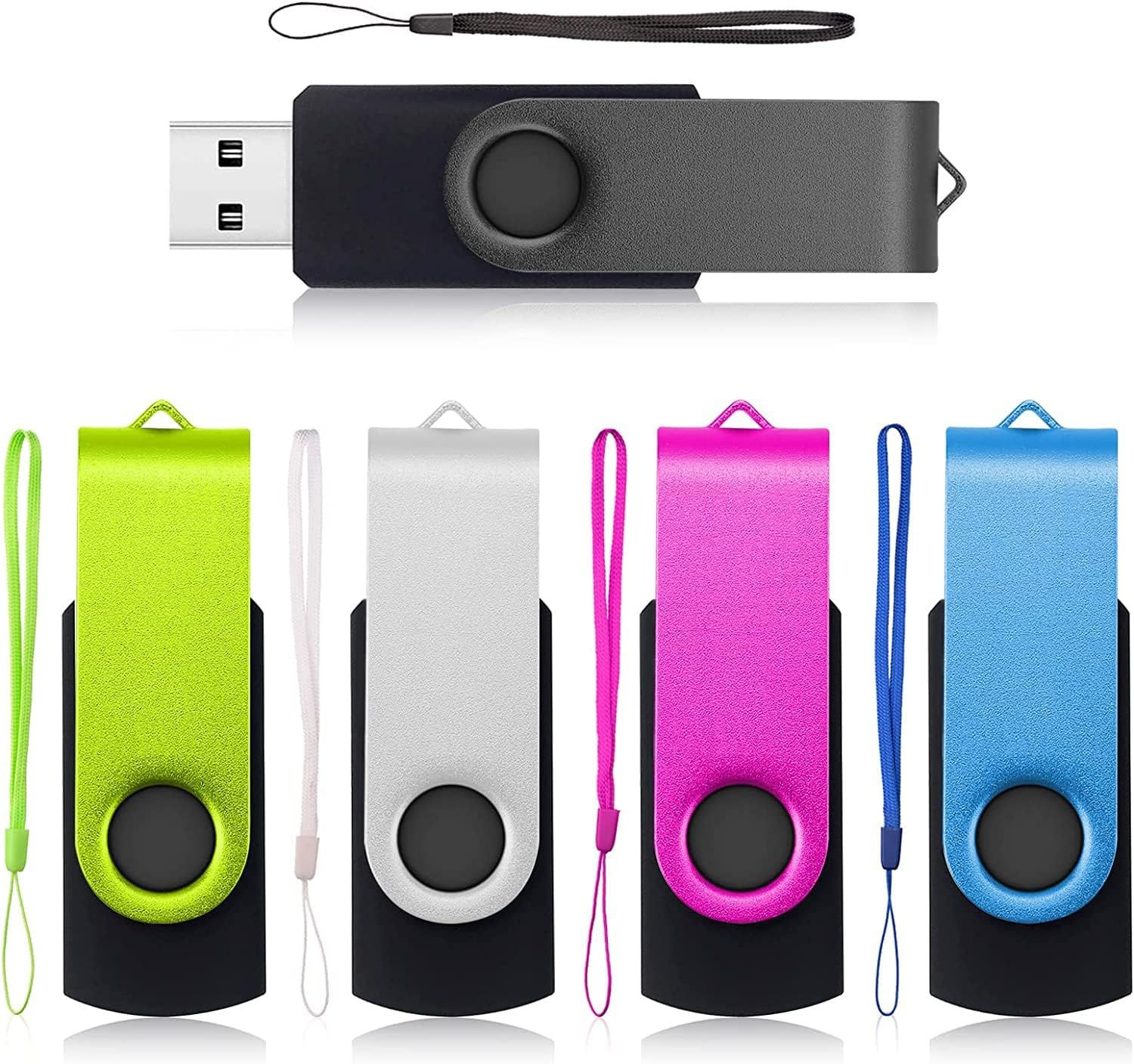 ICI ET MAINTENANT 32GB USB Flash Drive 5-Pack with Rotatable Design and Metal Loop
