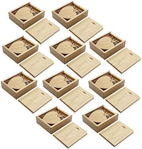 ICI ET MAINTENANT 10 Piece 16GB USB 3.0 Wood Heart Keychain (Natural Maple) 