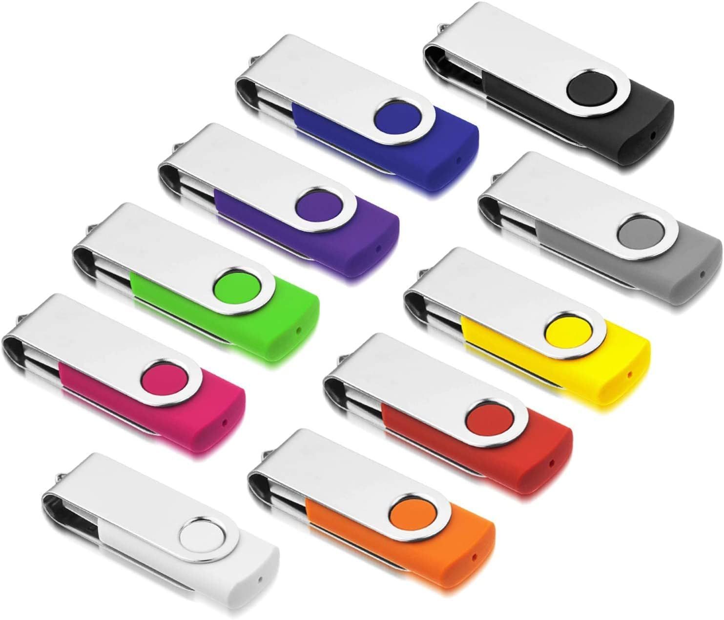 ICI ET MAINTENANT 10x 8GB Rotating USB 2.0 Flash Drives - Multicolor