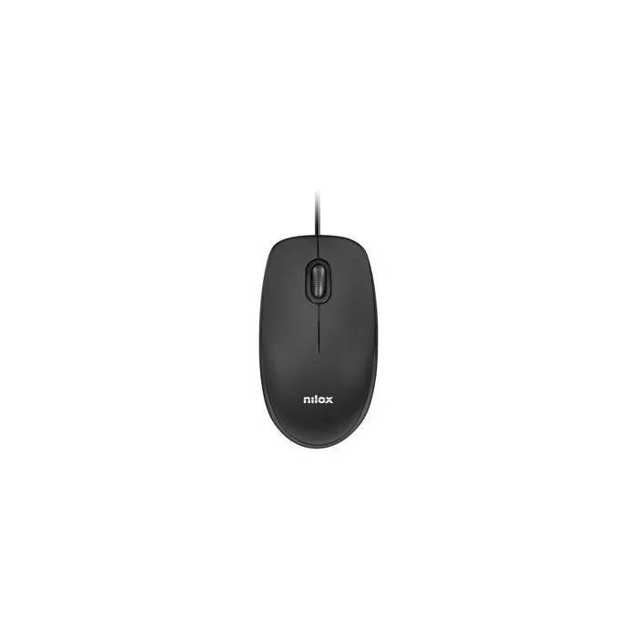 Ratón óptico Nilox, 1600 DPI, Negro (MOUSB1003)
