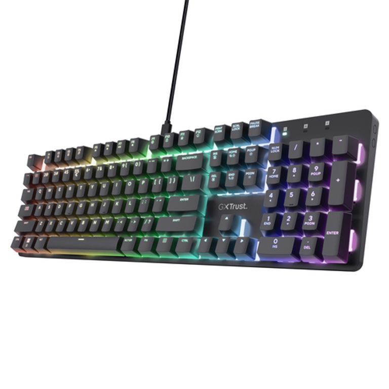 Trust GXT 871 Zora Gaming Keyboard, USB, Black