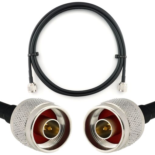 Câble coaxial mâle N à mâle N de 1 m - HF240 (équivalent LMR240) rallonge étanche pour routeur WiFi, antenne radio, amplificateur LTE, GSM 4G/5G/6G hotspot