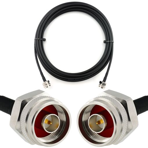 Câble coaxial RANGEFUL N mâle à N mâle Hex 10m - HF240 (équivalent LMR 240) rallonge étanche pour routeur WiFi, antenne radio LTE amplificateur GSM 4G 5G 6G hotspot