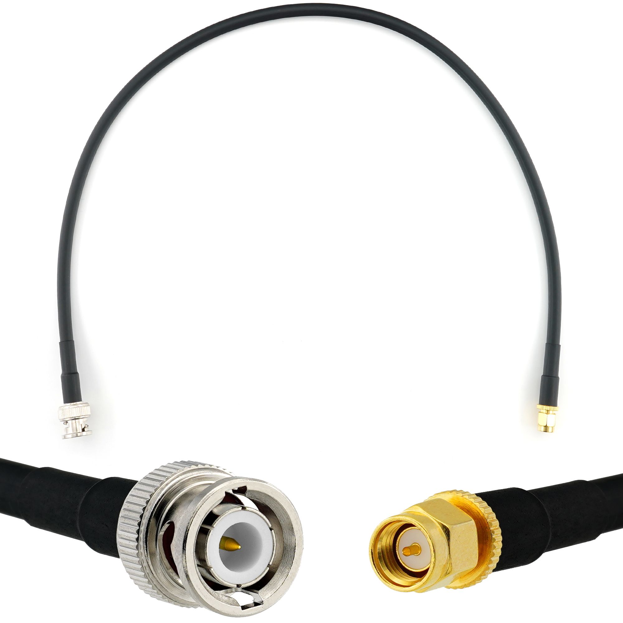 BNC to SMA Coaxial Cable 50cm - Waterproof Extension HF240 (LMR 240 Equivalent)