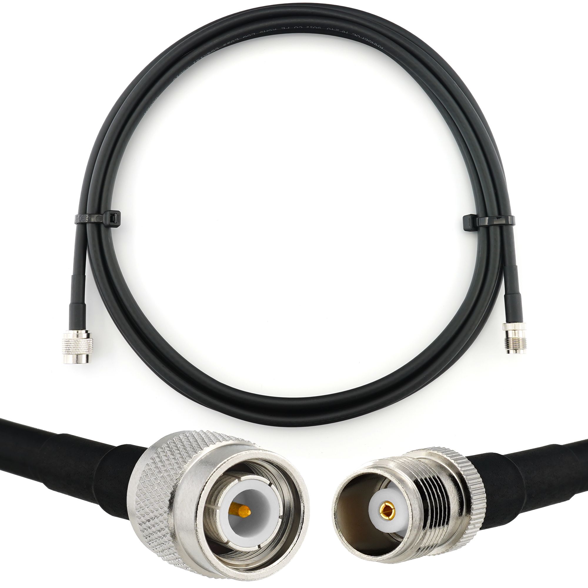 TNC Male to TNC Female 1m Coaxial Cable - HF240 (LMR 240 Equivalent) Waterproof Extension Cord for CB Radio, WiFi, and Amateur Wireless