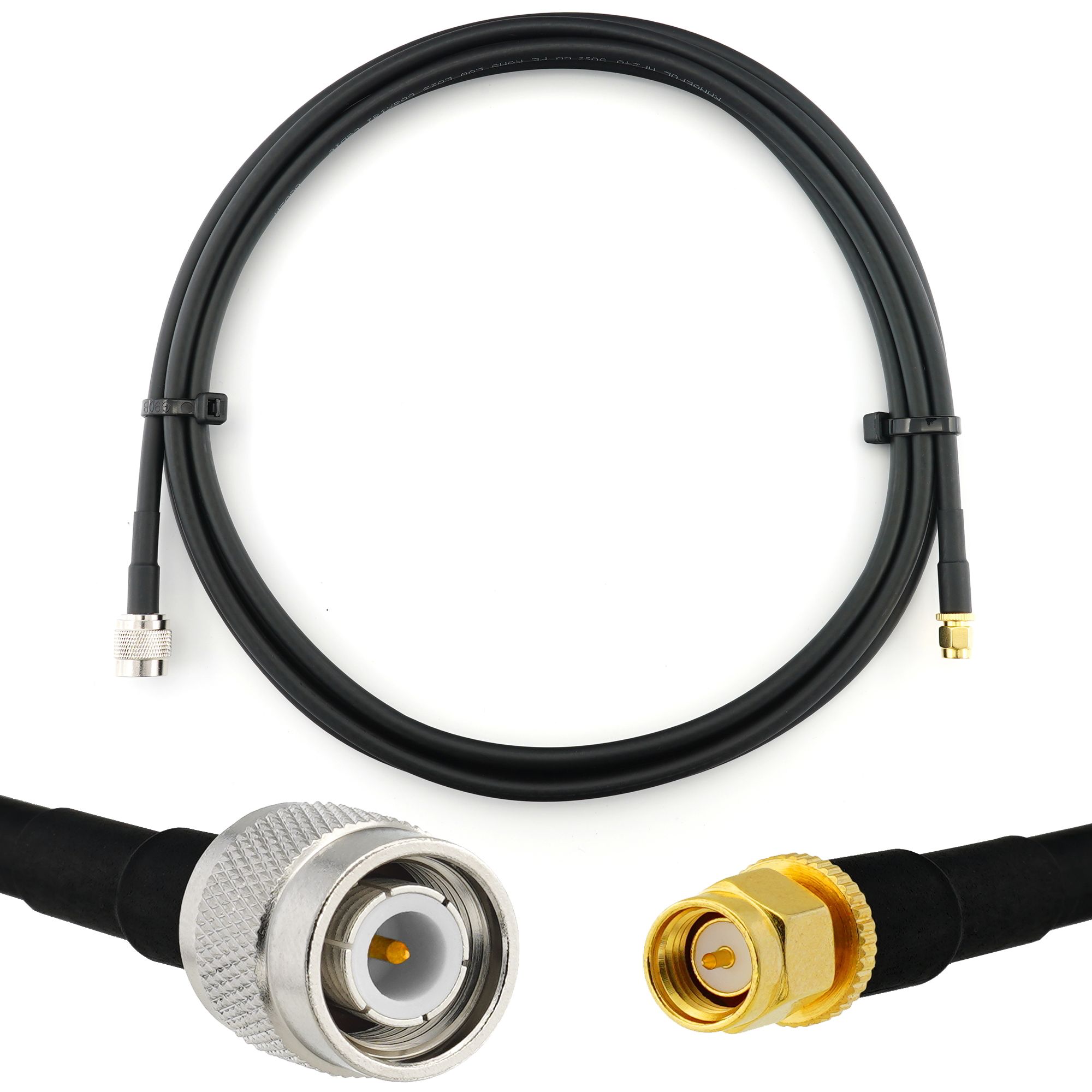 TNC Male to SMA Male 2m Coaxial Cable - HF240 (LMR 240 Equivalent) Waterproof Extension for Antennas, CB Radio, WiFi and more