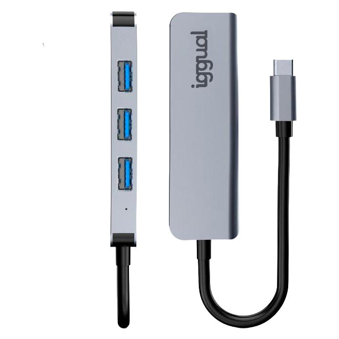 Igual USB 3.2 Gen 1 Type-C Hub & Adapter, 5000 Mbps, Silver
