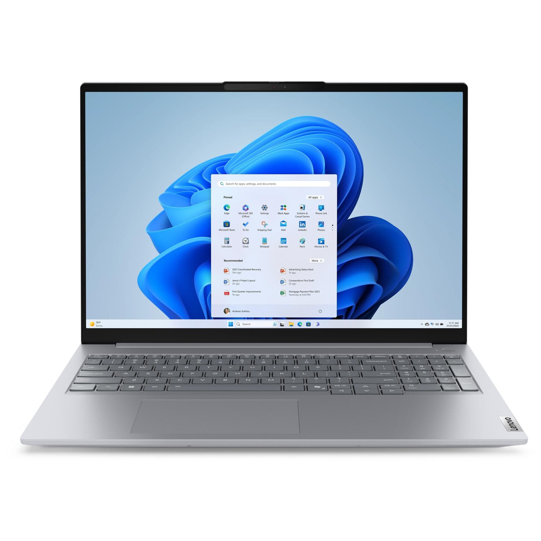 Lenovo ThinkBook 16 G8 IAL - Ordinateur portable 16 pouces, Intel Core i5 225U, 8 Go RAM, 256 Go SSD, Graphiques Intel