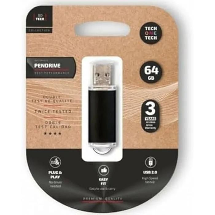 Tech One Tech USB Drive - TEC3008-64 - 64GB - Multicolour