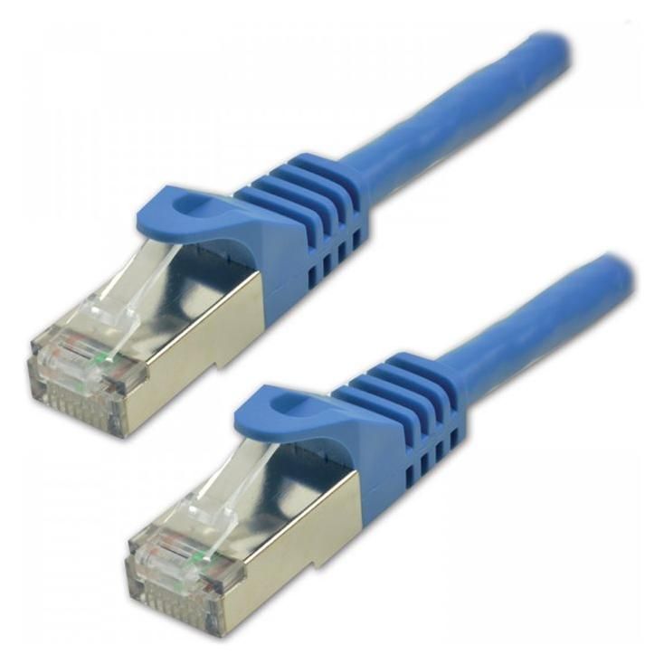 MCL Network Cable - RJ-45 (M) to RJ-45 (M) - 15cm - S/FTP CAT 7 - Halogen-Free, Molded, Hook-Less - Blue
