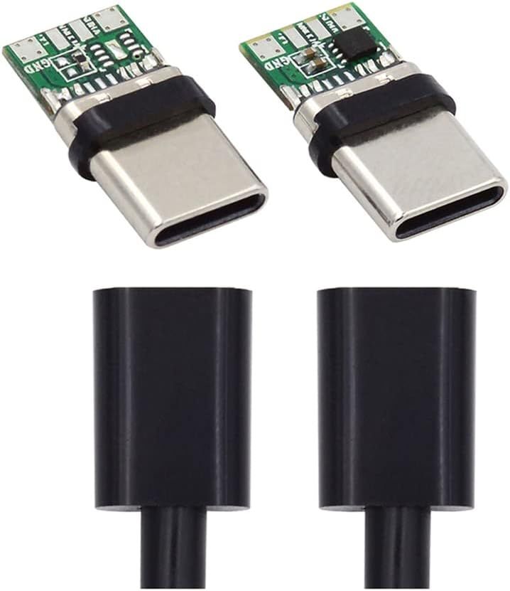Cablecc 24-Pin USB Type C Connectors, 100W PD, Male to Male, 2 Sets/Lot