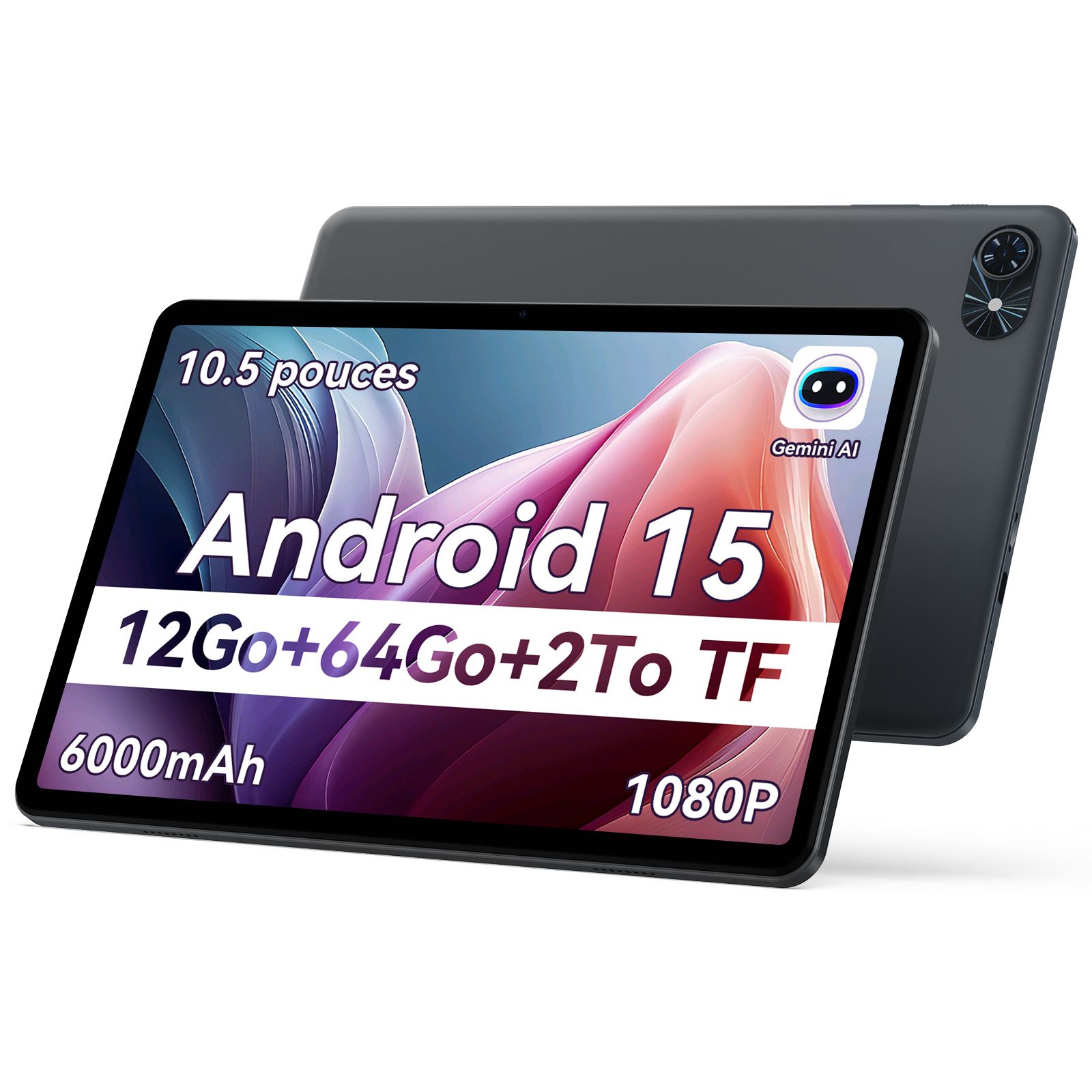 Tableta Blackview TABWEE T80 de 10,5 pulgadas, 1080P, 12 GB de RAM, 64 GB de ROM, 2 TB de almacenamiento, Android 15, batería de 6000 mAh, WiFi 5G, Bluetooth 5.0