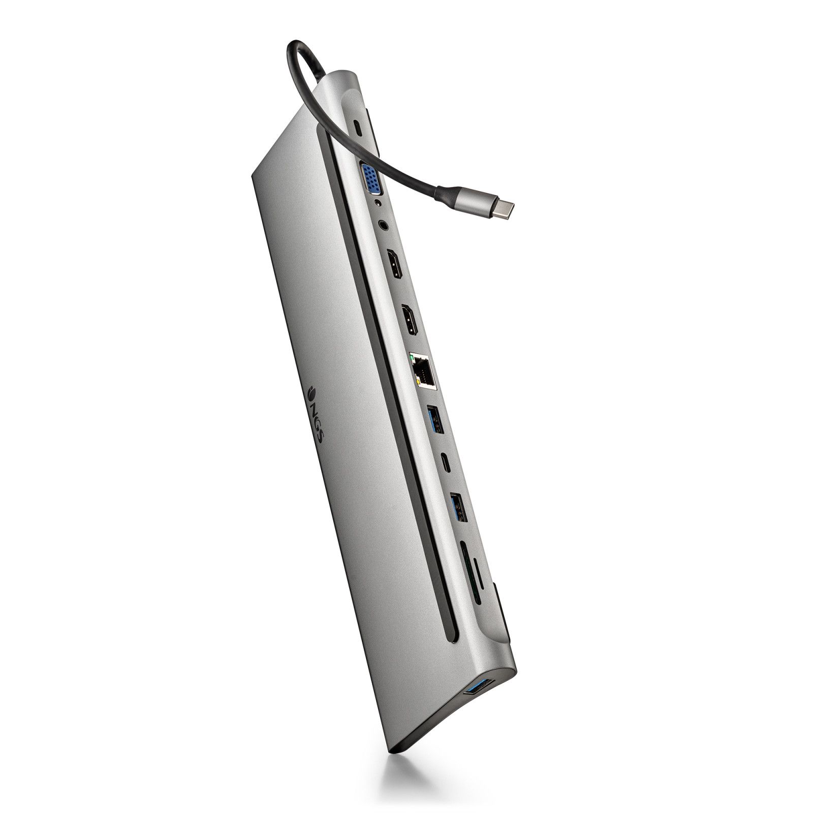 NGS Wonder Dock 12 with USB 3.2 Gen 1 (3.1 Gen 1) Type-C Silver