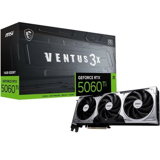 MSI Ventus GeForce RTX 5060 Ti 16 Go 3X OC NVIDIA 16 Go GDDR7