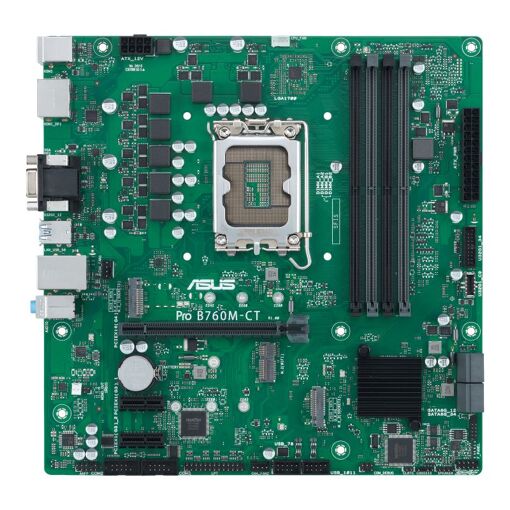 Placa base ASUS Pro B760M-CT-CSM - Micro ATX, zócalo LGA1700, chipset B760, USB 3.2 Gen 1/C, LAN Gigabit, gráficos integrados, audio HD 8 canales