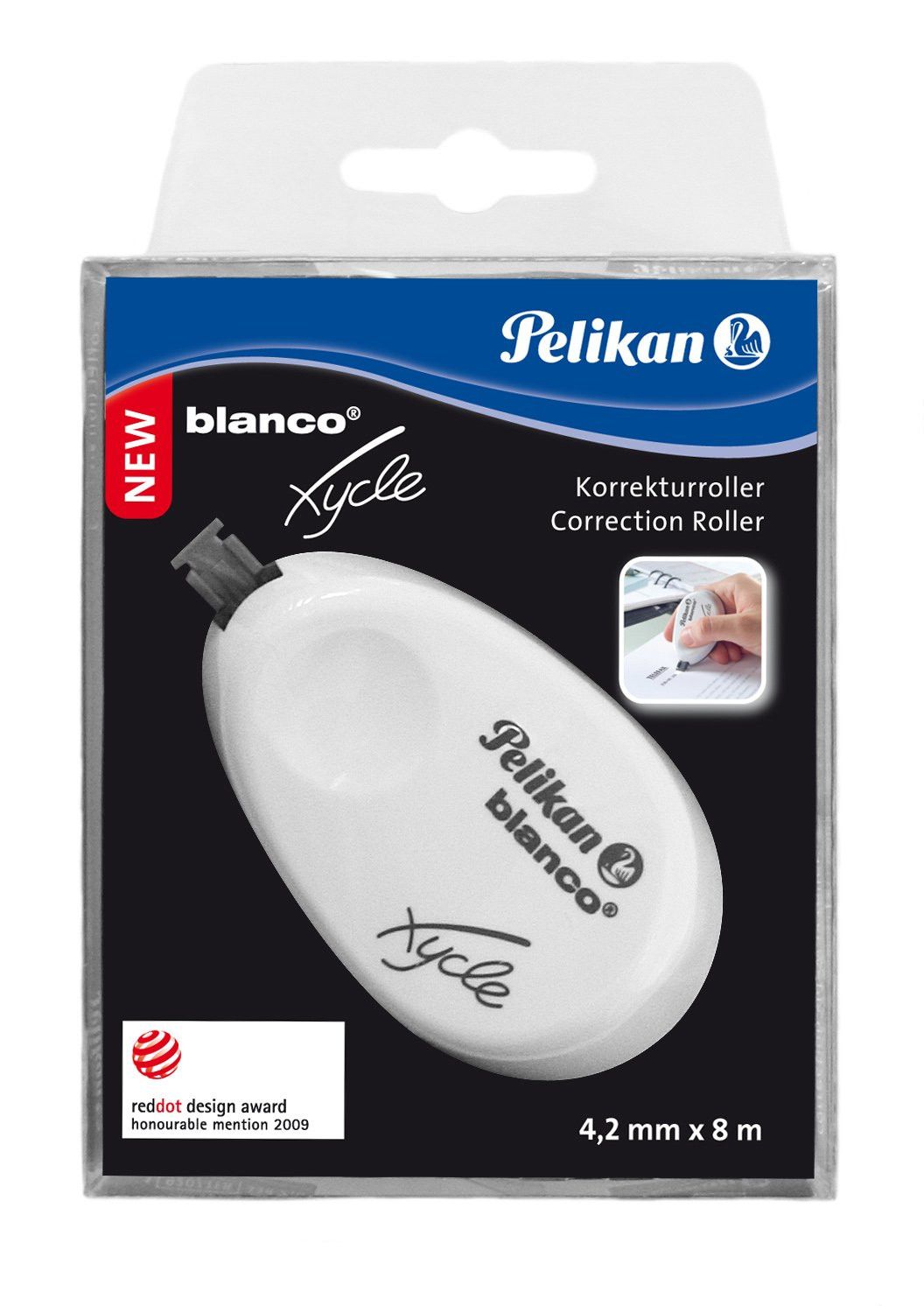 Pelikan Correction Tape 338210, 8m x 4.2mm, Grey and White Design