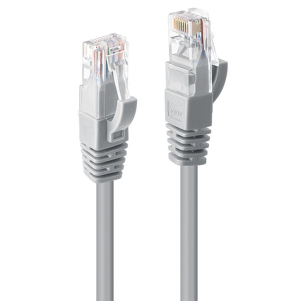 Lindy Cat6 UTP Ethernet Gigabit LAN Patch Cable 2m Grey