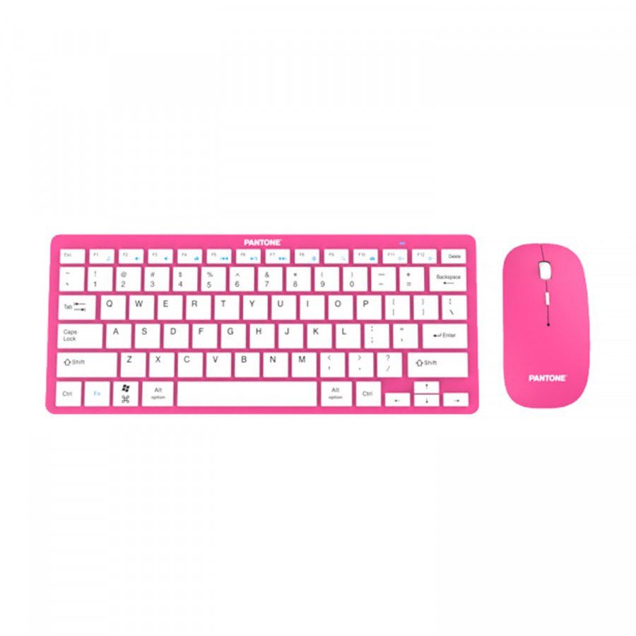 Pantone PT-MK004S Full Size Wireless Keyboard & Mouse Set, Pink