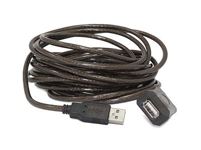 Cable Hamlet XUREP10 USB 2.0 de 10 metros, USB A a USB A, Negro