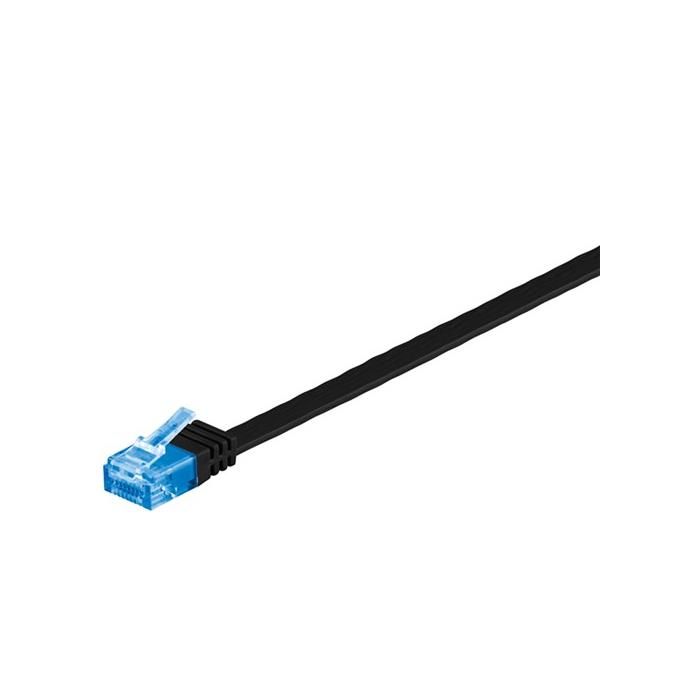 Goobay CAT 6a Flat U/UTP Copper Cable, 3m Black