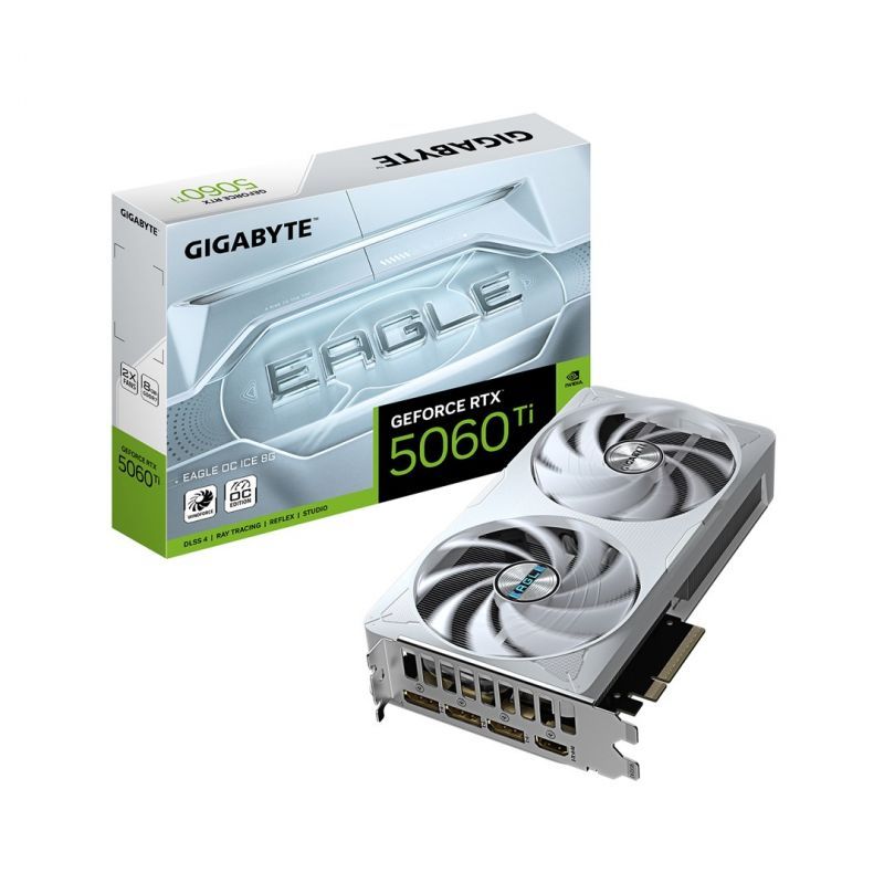 Gigabyte GeForce RTX 5060 Ti Eagle OC Ice 8G - 8GB GDDR7, 128-bit, PCI-E 5.0, 2617MHz CPU Frequency, 3x DisplayPort, 1x HDMI
