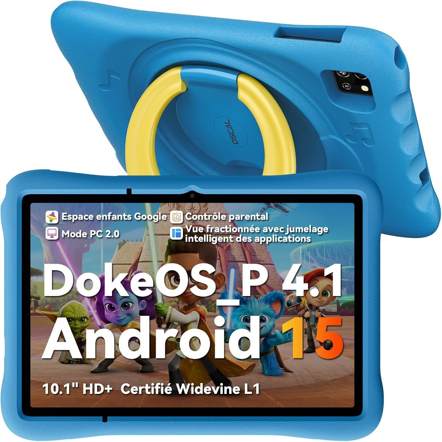 Tablet Blackview OSCAL Pad 60 para niños, pantalla de 10.1 pulgadas HD+, 12GB de RAM, 128GB de ROM + 512GB ampliable, Android 15, batería de 5100mAh
