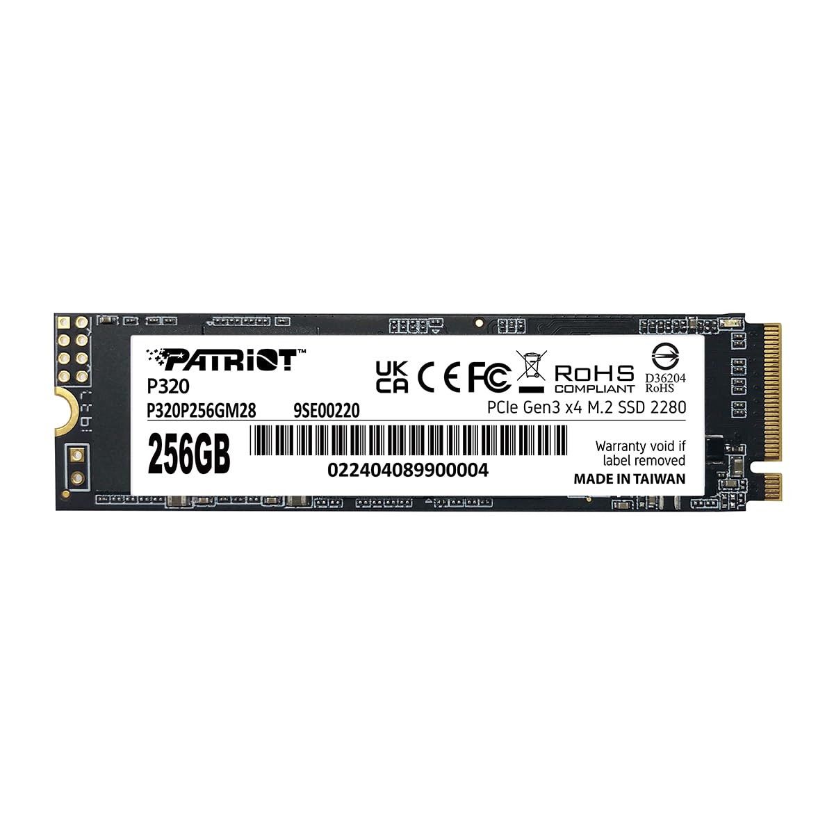 Unidad de Estado Sólido (SSD) Patriot Memory P320 de 256 GB, formato M.2, PCI Express 3.0 NVMe