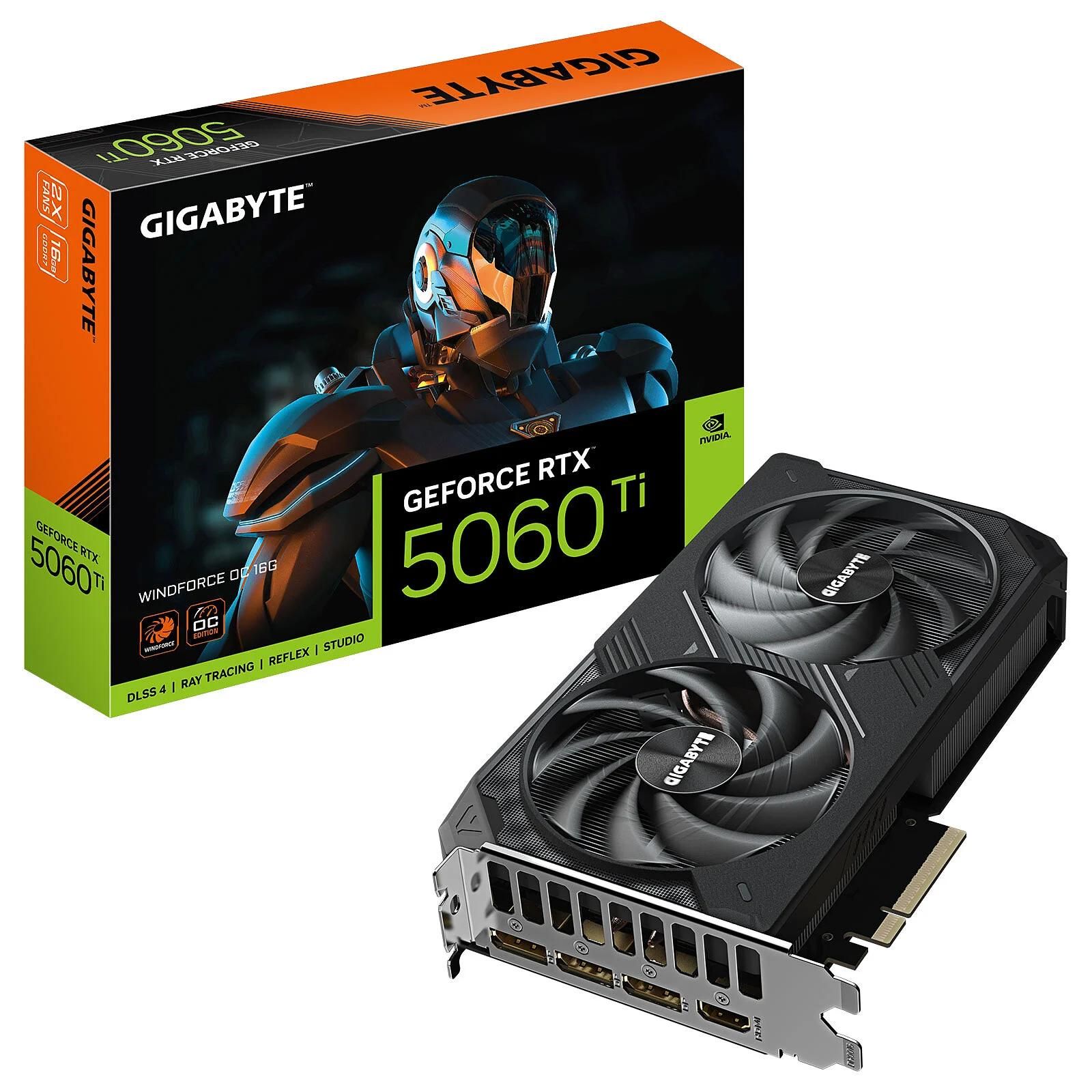Carte graphique Gigabyte GeForce RTX 5060 Ti Windforce OC 16 Go