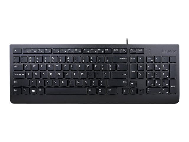 Lenovo Essential USB Keyboard, QWERTY Layout, Spanish (Black), Brown Case