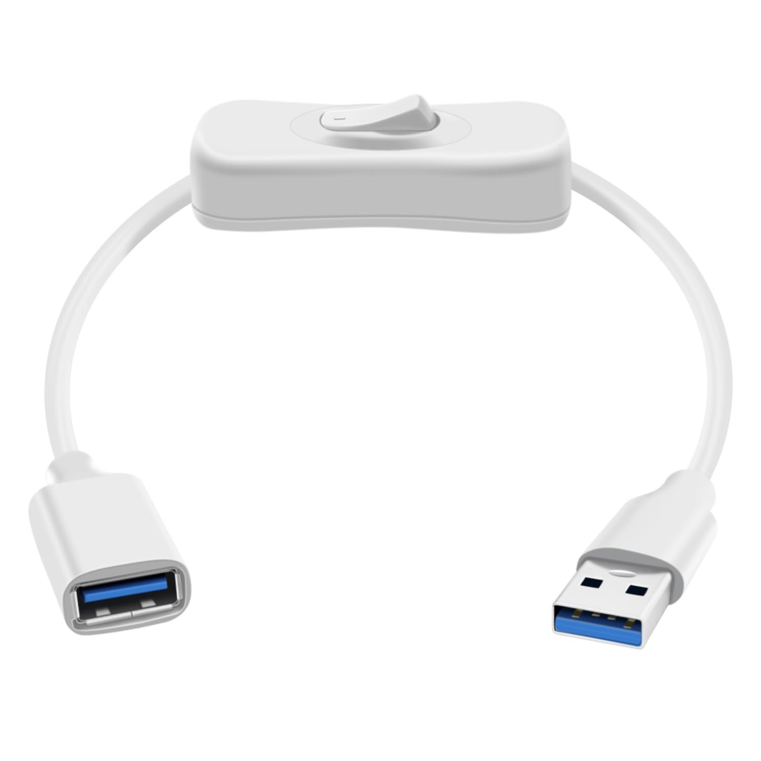 KALANKA 3.0 USB Extension Cable with Switch - 1FT/0.3m (White)