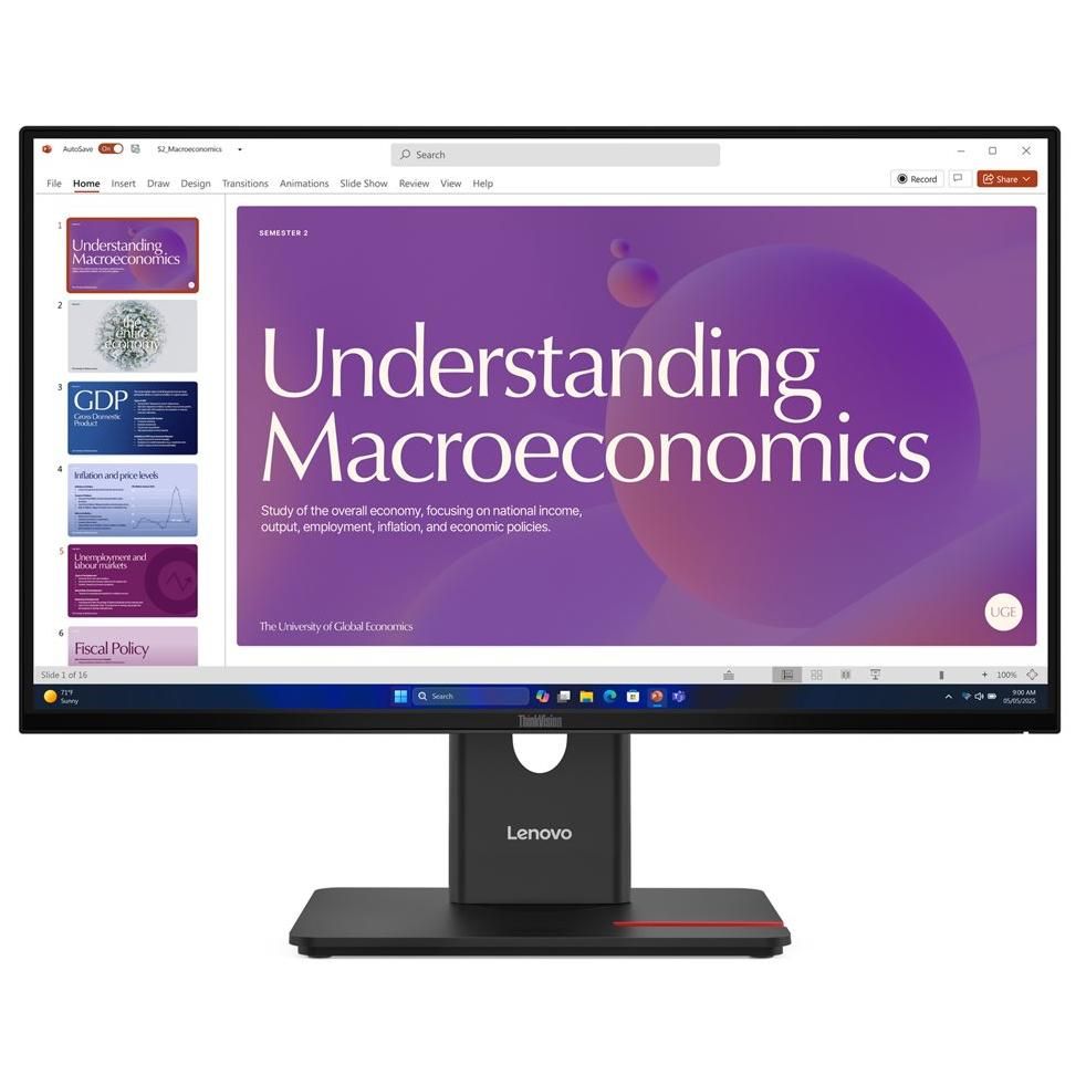 Lenovo ThinkVision T24d-40 - 24" LED Monitor - Full HD 1080p at 120Hz - IPS - Black Eclipse