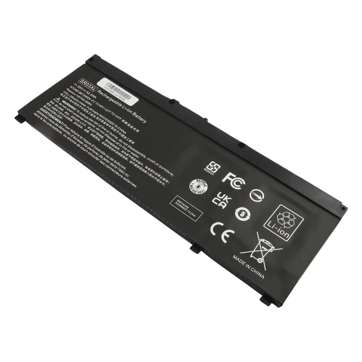 Batería de repuesto Li-Polímero para HP Pavilion 15-CX, 11.55V 4550mAh 52.5Wh, negra