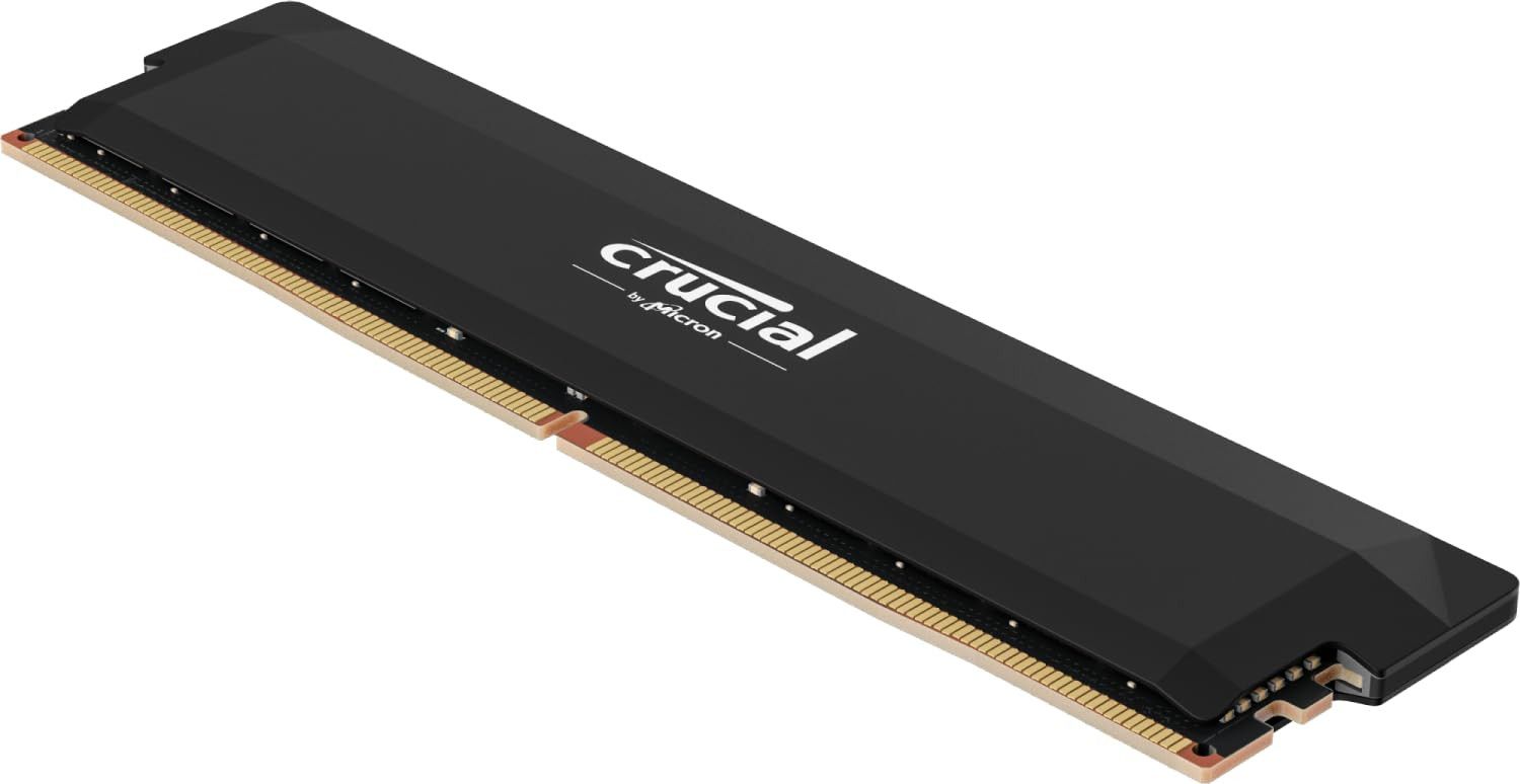Crucial Pro OC DDR5 16GB 6400MHz CL38 Single-Channel Black Heat Spreader Memory Module