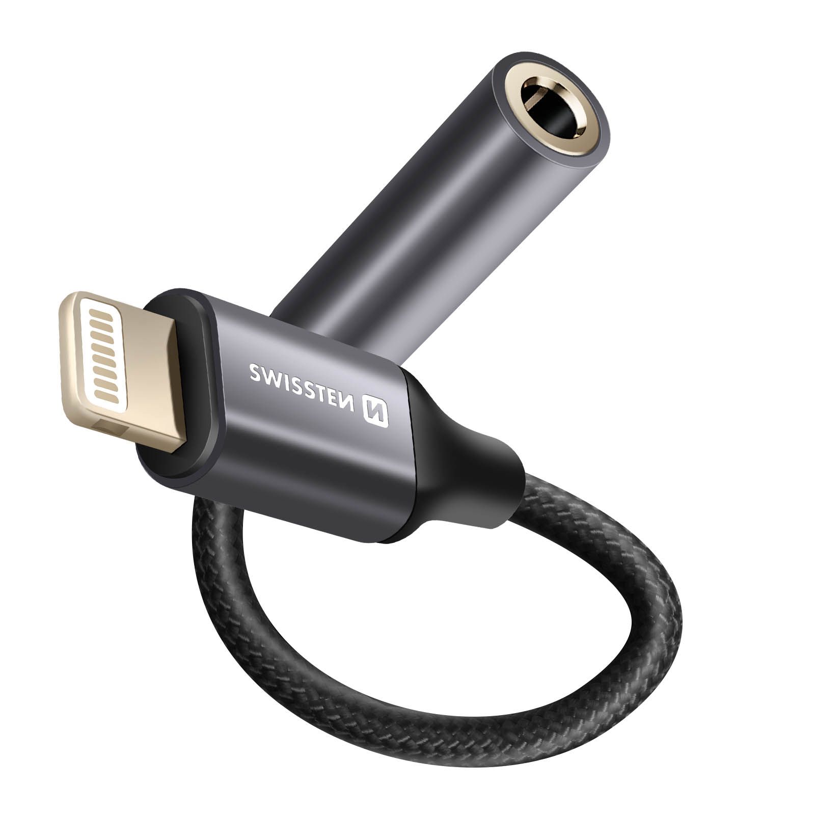 Adaptateur audio Swissten Lightning vers jack 3,5 mm - Noir
